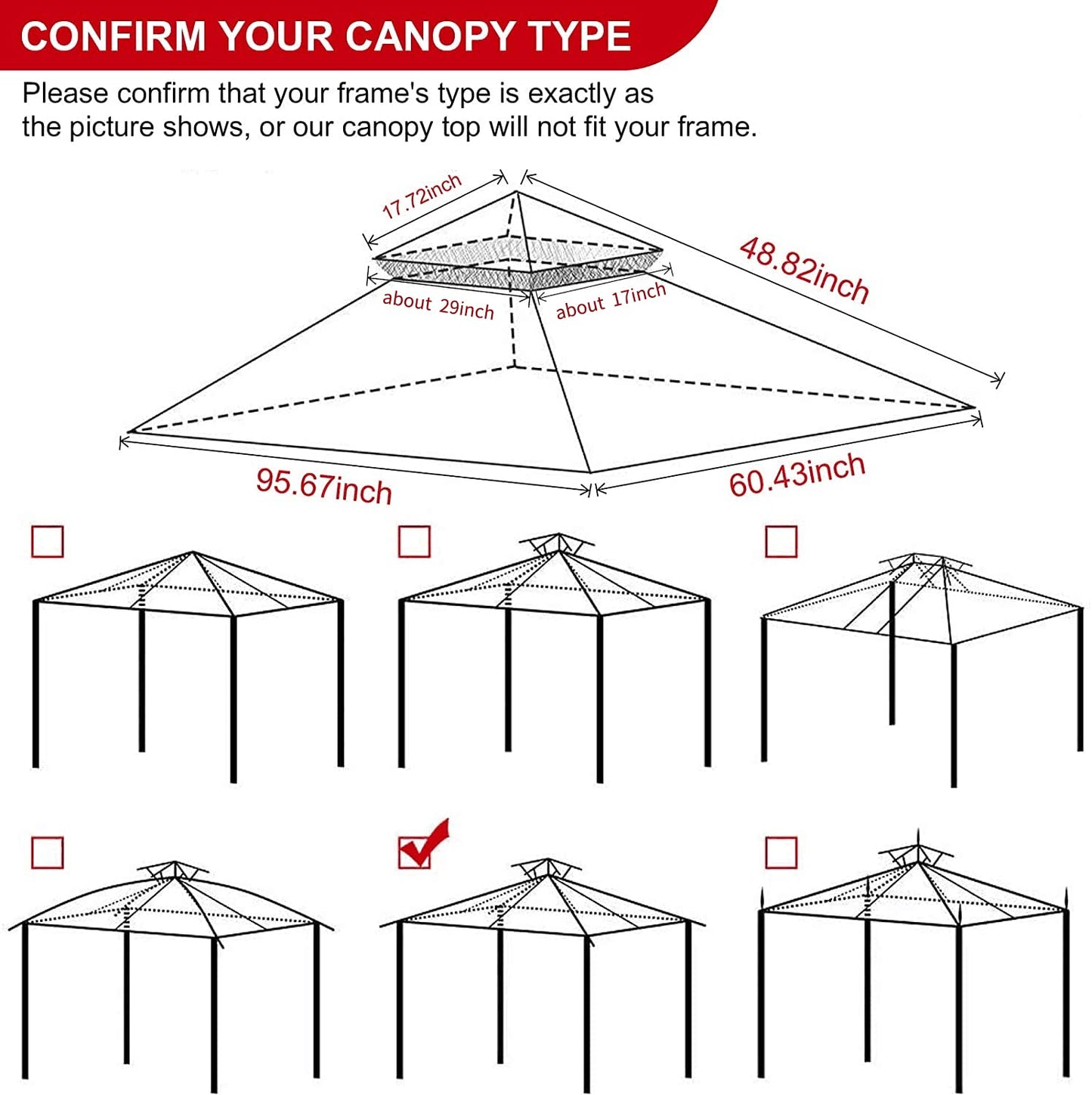 Eurmax USA High Performance Grill Gazebo Canopy Replacement Cover 5x8 BBQ Gazebo Shelter Top(Rust Red)