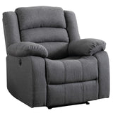 EBELLO Classic Power Recliner Chair, Oversized Electric Reclining Chair with Overstuffed Cushion and Back, Soft Fabric Adults Single Recliner Sofa for Living Room, Grey EBELLO