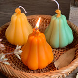 Japleed Pumpkin Candle Molds for Candle Making, Fall Halloween Thanksgiving Ornament Molds, 3D Pumpkin Epoxy Resin Soap Wax Silicone Mold Autumn Chocolate Cake Fondant Dessert Mould (Pear) japleed