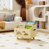 Wood Kids Bookshelf, Montessori Bookshelf, With 2 Adjustable Dividers, Suitable Kids Rooms, Nursery & Classroom, Kids Bookshelf And Toy Storage, Toddler Book Rack, Nursery Book Shelves, Kids Bookcase BPMFDTNL