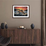 Trout Fish Jump from Water Sunset DIY 5D Diamond Art Painting by Number Kits for Adults Paint with Round Full Drill Diamond Gems Painting Art Craft for Home Wall Decor 11.8x15.8in(1) Generic