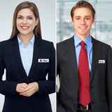 Name Tag Blank Name Badges 1 x 3 Inch DIY Blank ID Name Badge with Pin Backing for Office Workers Students, Personalized Badges Making (25 Pieces) TecUnite