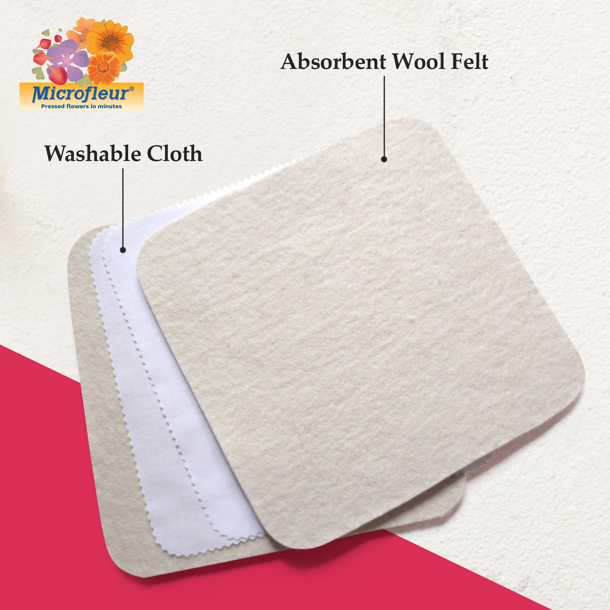 Microfleur Max Art Flower Presser Kit – Quick & Easy Pressing with Washable Cloth, Vibrant Color Retention, Fits Most Microwaves, 9" (23 cm) Microfleur