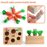 SKYFIELD Carrot Harvest Game Wooden Toy for Baby Boys and Girls 1 2 3 Year Old, Educational Shape Sorting Matching Puzzle Gift Toy with 7 Sizes Carrots.Great Montessori Toy for Toddlers 1-3 SKYFIELD