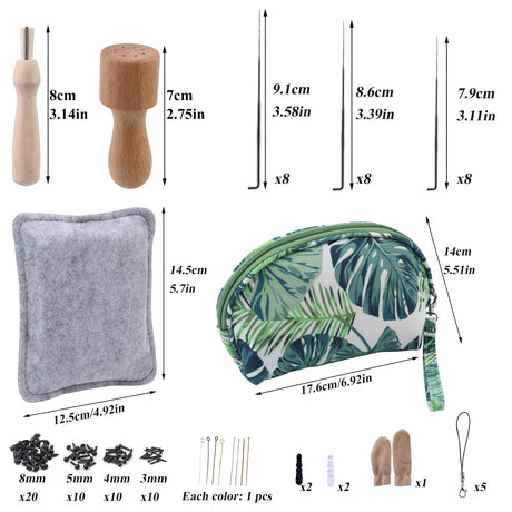 Needle Felting Kit, Needle Felting Starter Kit with Exquisite Green Storage Bag, Wool Roving 18 Colors Set, Needle Wool Felting Tools Kit, Wool Felt Tools for Felted Animal Needle Felting Supplies IMZAY