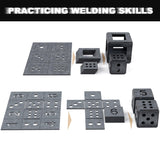 WelderElite Welding Coupons 1/8" Welding Practice Kit 11 Gauge Beginners Welding Mild Steel Sheet Can Be Used to Make 3 Dice and 1 Cube Frame WelderElite