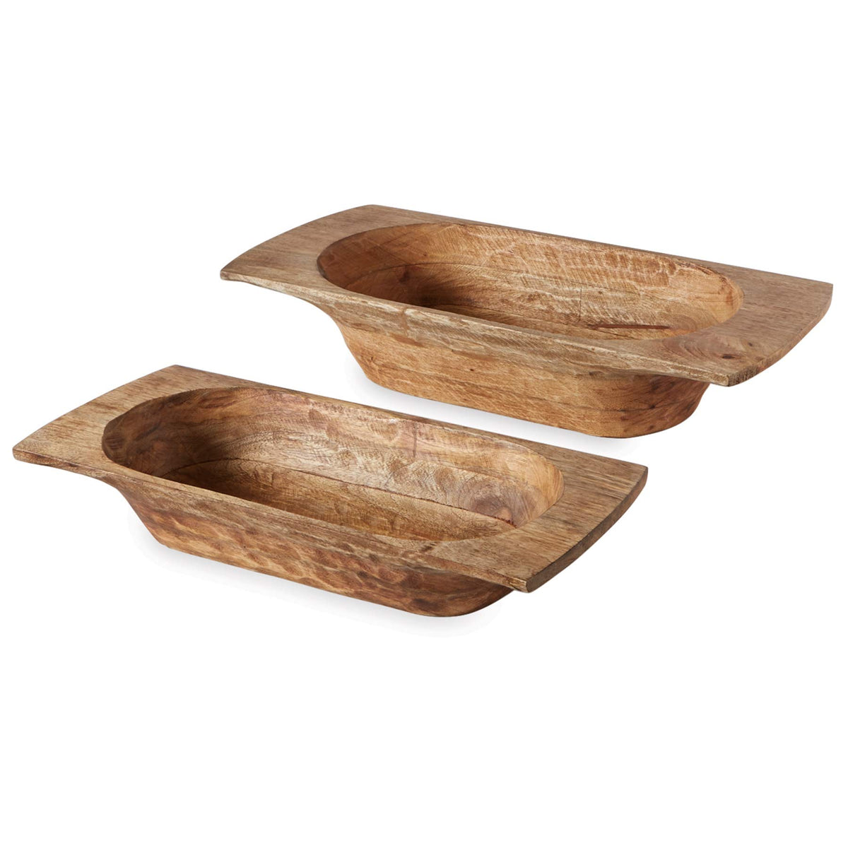 Mud Pie DOUGH BOWL SET, Brown, small 5" x 20" x 8" | large 5" x 24" x 10 1/2" Mud Pie