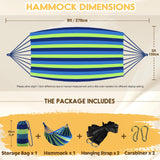 ANYOO Cotton Hammock Portable Camping Hammocks for Hanging Sturdy Garden Comfortable Fabric Hammock with Tree Straps Up to 660lbs with Travel Bag for Camping Outdoor/Indoor Patio Backyard ANYOO
