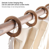 Serchou Wooden Single Rod/Double Rod Curtain Rod Side Mounted Solid Wood Roman Rod Walnut Color Simple Curtain Bracket Load-Bearing, 39.4 inches—55.1 inches (Color : Single Rod, Size : 39.4 inches) Serchou