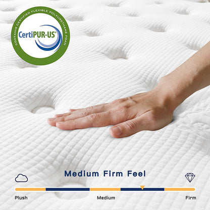 Vesgantti California King Mattress 10 Inch Innerspring Multilayer Hybrid Cal King Size Mattress - Ergonomic Design with Memory Foam and Pocket Spring Mattress - Box Top Series Medium Firm Feel