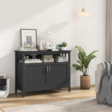 LOKO Buffet Cabinet with Storage, Freestanding Kitchen Cabinet with Adjustable Shelf, Storage Sideboard Console Table, 45 x 20 x 36 inches (Black) LOKO