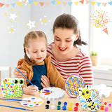 PullCrease 6 Pack Paint Your Own Plaster Stones - Kids Summer Arts and Crafts Garden Handprint Stepping Stone Painting Kit DIY Ceramic Craft Pottery Outdoor Painting Gifts for Kids Ages 4-12 PullCrease