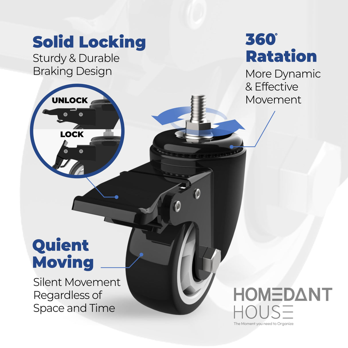 HOMEDANT House White 5-Tier Metal Boltless Rolling Cart Shelf Rack Casters Heavy Duty Wheel Shelving Unit Adjustable Storage Shelves Organizer Shelf Kitchen Garage 48.1" W x 18.5" D x 75.4" H 1Pack HOMEDANT