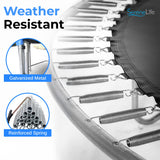 SereneLife 12FT Trampoline Outdoor – Heavy-Duty Backyard Trampoline for Kids and Adults with Wide Jumping Surface, Stable L-Shaped Legs, Safety Net, ASTM Approved, Supports 264 lbs., 144 x 106 IN SereneLife