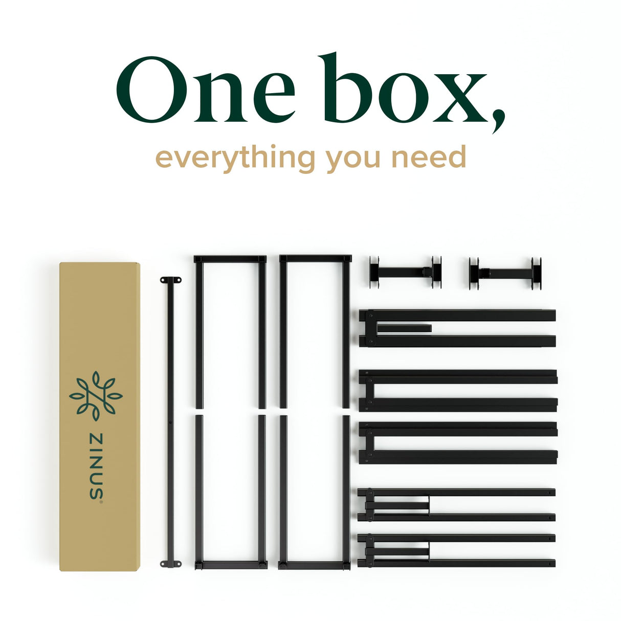 ZINUS Joseph 10 Inch Platform Bed Frame, Wood Slat Support, No Box Spring Needed, Eco Friendly WonderBox(TM) Packaging, Easy Assembly, Black, Full ZINUS