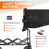 Uyittour Collapsible Wagon Cart Heavy Duty Foldable, Portable Folding Wagon with Ultra-Compact Design, Utility Grocery Wagon for Camping Sports Shopping, Black Uyittour