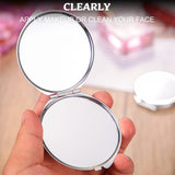 6 Pieces Sublimation Pocket Makeup Mirror Sublimation Metal Compact Mirror Sublimation Travel Makeup Mirror for Women Men Home Travel Use Jetec