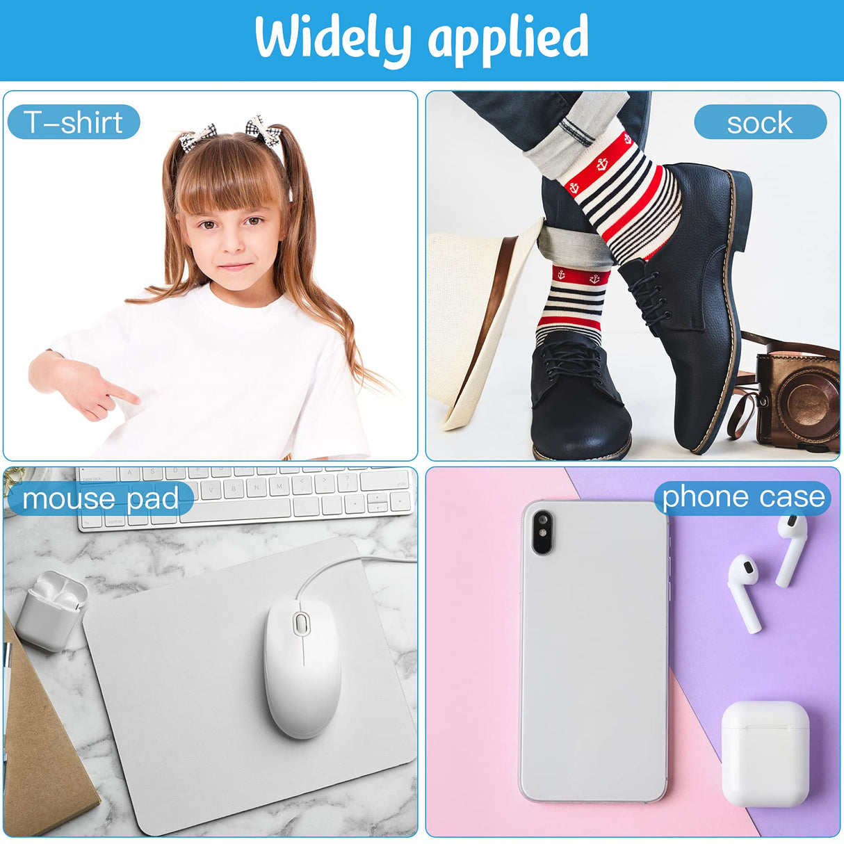 Hotop 4 Pieces Sublimation Socks Jigs Blanks Polyester Metal Insert Straight Crew Sock Jigs Dye Printing Heat Press Transfer Socks Accessories, 2 Sizes for DIY Socks Adult Women Man Hotop