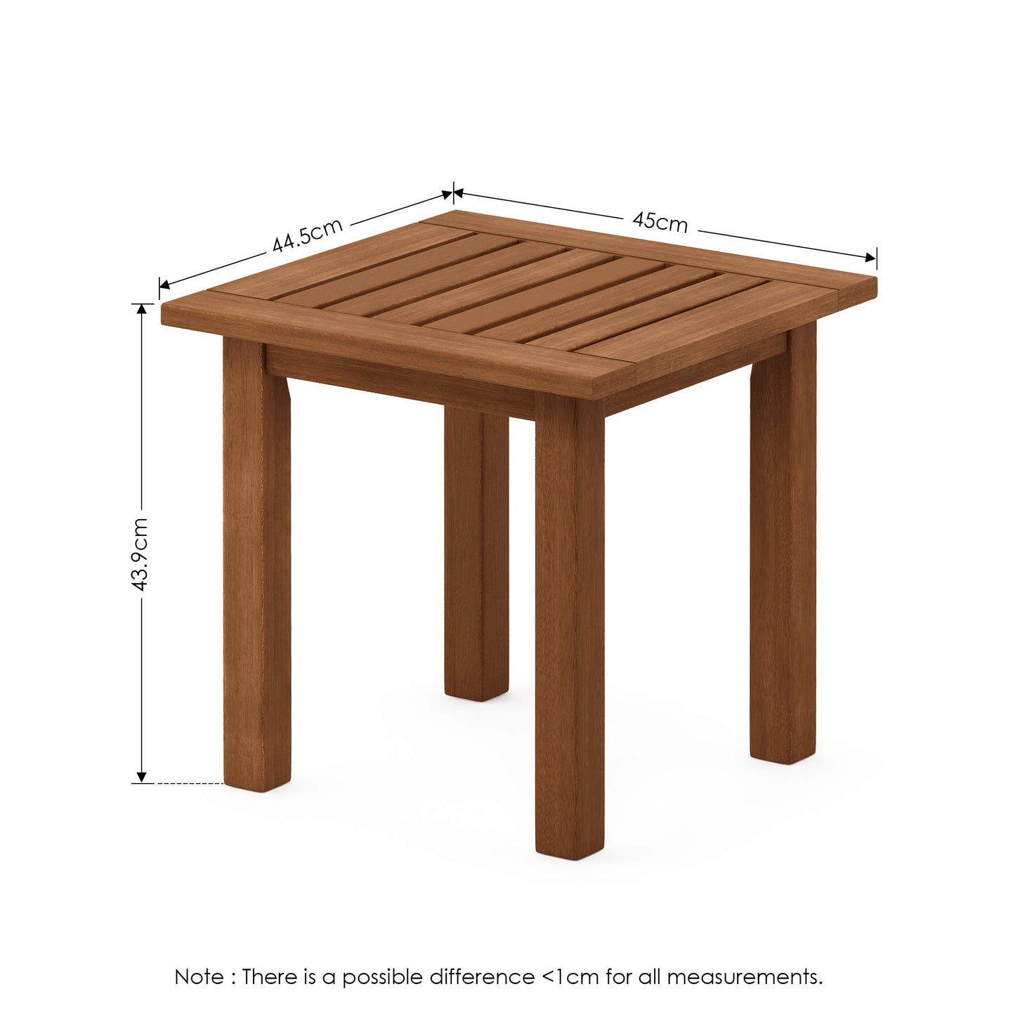 Furinno FG18506 Tioman Hardwood Patio Furniture Outdoor End Table, Natural - WoodArtSupply