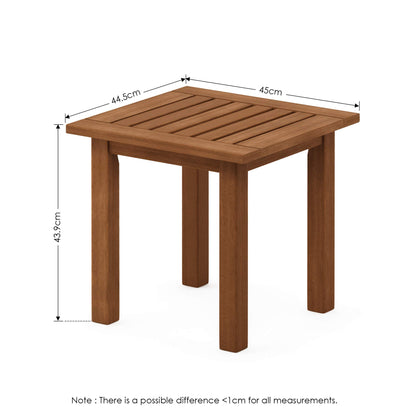 Furinno FG18506 Tioman Hardwood Patio Furniture Outdoor End Table, Natural - WoodArtSupply