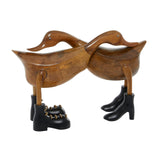 Deco 79 Bamboo Wood Duck Handmade Decorative Sculpture Home Decor Statue, Accent Figurine 16" x 6" x 11", Brown Deco 79