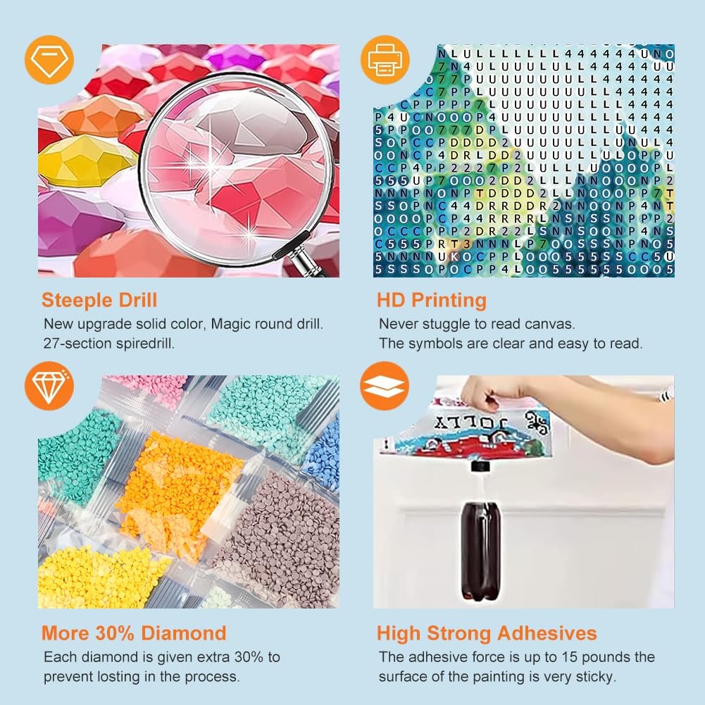 WSLWXSHM Diamond Painting Kits for Adults Seahorse, Round Full Drill Diamond Art Kits, 5D DIY Paint with Diamonds Crafts for Home Wall Decoration Gifts 12×16Inch, Marine Life WSLWXSHM