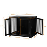 PUPETPO Furniture Style Dog Crate with Cushion, Dog Kennel Medium, Dog Crates, Dog Cage for Small and Medium Dogs, Decorative Dog Kennel with Flip-top Plate, Chew-Proof Metal Bars, Black PUPETPO