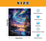 VIGEGU Aurora Paint by Numbers Kit for Adults with Framed,Starry Sky Landscape Paint by Number DIY Adult Paint by Number Kits Acrylic Oil Painting for Wall Decor 10x12in VIGEGU