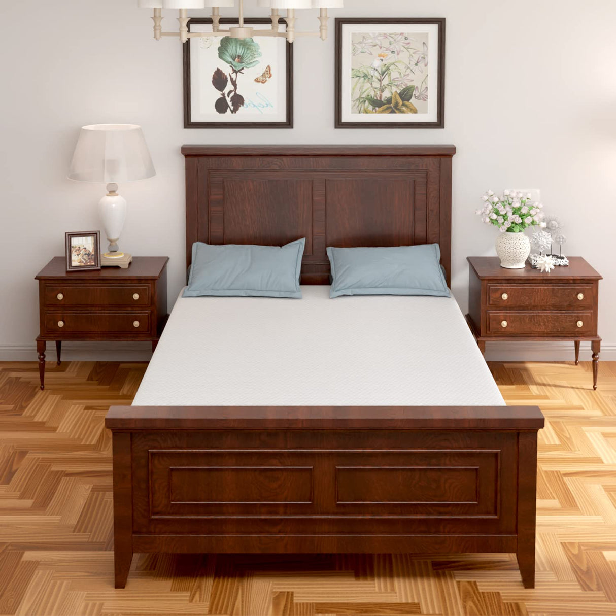 PayLessHere 8 inch Memory Foam Mattress Cooling Gel Green Tea Infused Mattress,Fiberglass Free,CertiPUR-US Certified,Cooler Sleep Supportive & Pressure Relief,Mattress in Box, White Full PayLessHere