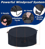 Round Patio Furniture Covers - 74" Dia Waterproof Table & Fire Pit Cover - Anti-Fading for Outdoor Dining Sets TIFILE