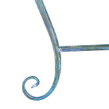 SAFAVIEH PAT5018C Outdoor Collection Abia Antique Blue Wrought Iron 50-inch Tree Bench SAFAVIEH