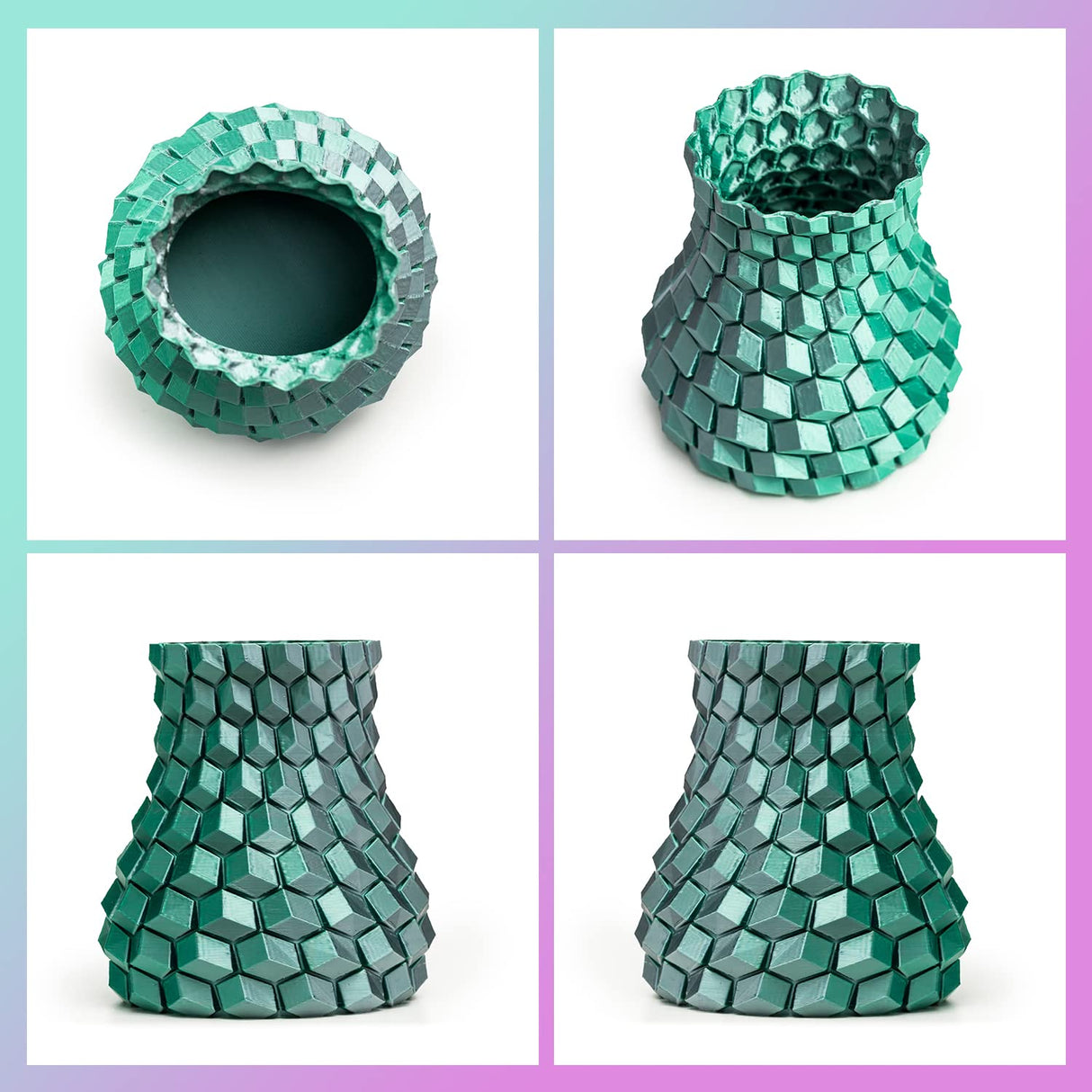 INLAND Micro Center Dual Color Silk PLA 3D Printer Filament 1.75mm - Gray to Green Color Change - Coextrusion Silk Filament - Dimensional Accuracy +/- 0.03mm - 1kg Cardboard Spool (2.2 lbs) INLAND