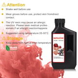 RepRapper Translucent Red 3D Printer Resin, 405nm Fast UV-Curing 1kg Transparent Red Standard Resin, 3D Printing Resin Photopolymer Sensitive Resin for LCD Printer, Clear Red 1000g RepRapper