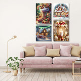 4 Pack Christmas Paint by Numbers Kit for Adults Beginner with Framed,Winter Easy Adult Paint by Number Kits on Canvas DIY Painting for Beginners Art by Numbers for Home Wall Decor 10x12-10x10 Inch NEGEKFKX