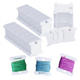 300 Pieces Plastic Floss Bobbins for Cross Cotton Thread Craft DIY Sewing Storage, Thread Organizer Holder, Embroidery Thread Cards Cross Stitch Bobbin, White Fokanlo