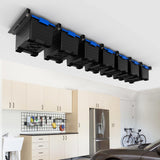 EVERHANGER Ceiling Storage Rack, Heavy Duty Overhead Storage Rack for Garage, Adjustable Ceiling Bin Storage System, 8 Sets for 7 Bins, 16 Inch EVERHANGER