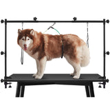 ZPVP Dog Grooming Table Arm Stand Adjustable About Height 32"-47" Width Dog Grooming Arm with Clamp No-Sit Haunch Holders for Medium/Large Pets Metal(Grooming Table Not Included) ZPVP