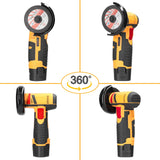 Angle Grinder, Geevorks Electric Grinding Tool 19500RPM, Mini Grinder Handheld Cutter for Cutting Polishing Ceramic Tile Wood Stone Steel, with 2 Cutting Disc/2PCS 1200mAh Battery, Yellow Geevorks