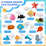 Janlaugh 22 Pcs Ocean Animals Ceramic Painting Kit with 10 Washable Markers Sea DIY Animals Ceramic Figurines to Paint, Paint Your Own Dolphin Octopus Turtle Starfish Seal Whale Toy Crafts for Kid Janlaugh