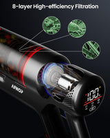 Cordless Vacuum Cleaner, 45Kpa 550W 65Mins Vacuum Cleaners for Home, Stick Vacuum with LED Touch Screen, Anti-tangle Wireless Vacuum, Rechargeable Cordless Vacuum for Pet Hair, Carpet, Hardwood Floor AFNOP