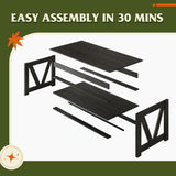 WLIVE Coffee Table, 43" Living Room Coffee Table with Storage Shelf, Center Table for Living Room, Bedroom, Office and Balcony, Black WLIVE