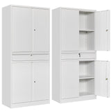 SISESOL Metal Garage Storage Cabinet with Doors and Shelves, 71" Multifunctional Garage Storage Closet Large Garage Locker with Adjustable Shelves & Locking Doors Steel Storage Tall Cabinet SISESOL