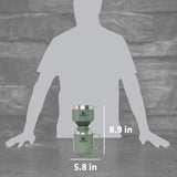 Stanley Perfect Brew Pour Over Set with Camp Mug- Reusable Filter - BPA-Free - Easy-clean Stainless Steel Coffee Maker - Hammertone Green STANLEY