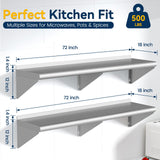 Chingoo Stainless Steel Shelf 18" x 72", 2 Pack NSF Wall Mounted Commercial Metal Shelving with Backsplash for Restaurant, Utility Room, Kitchen and Garage Chingoo