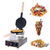 Dyna-Living Bubble Waffle Maker Commercial Egg Puff Waffle Iron Machine, 1400W Electric Stainless Steel Hong Kong Egg Waffle Maker, Egg Puff Waffle Iron for Home, 180° Rotating, Non-stick Coating Dyna-Living