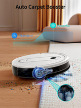 Airzeen Robot Vacuum and Mop with 4000Pa Power-Lifting Suction, APP/Alexa Control Robot Vacuum, 3 in 1 Robot Vacuum Cleaner with Auto Self-Charging, Ideal for Pet Hair, Carpet, Hard Floor, Quiet, J10 Airzeen
