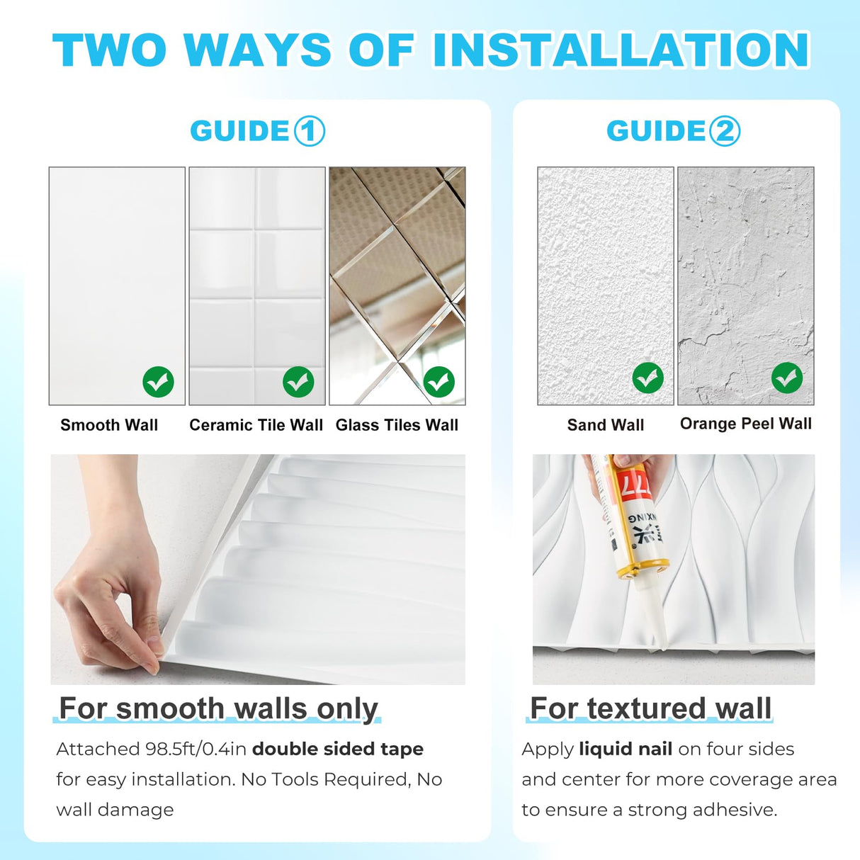 STICKGOO Wave Wall Panels for Interior Wall Decor, White 3D Wall Panels Accent Wall, Paintable 3D Wall Decor Covering Panels for Living Room Bedroom, Pack of 12 Tiles STICKGOO