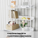 Large Cat Litter Box Enclosure Furniture, Hidden Litter Box Cabinet with 2 Storage Shelves, Indoor Cat House Washroom with Scratch Pad, Farmhouse Style Wooden Pet House Side End Table Doppeltcharms