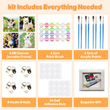 4 Pack Paint by Numbers Kits for Kids with Wooden Frame-Cartoon Animal Painting by Numbers for Kids Adults Beginners, Easy Paint by Numbers Kit Crafts for Kid Paint by Number for Wall Decor(8X8inch) Genius maker