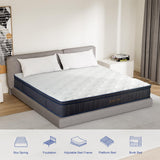 REGOSS Queen Size Mattress, 12 Inch Queen Mattress Hybrid Medium Soft with Individual Pocket Coils & Memory Foam, Queen Mattress in a Box, Motion Isolation for Pressure Relief REGOSS